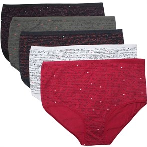 10222 Комплект женских трусов NICOLETTA, слипы, хлопок, с рисунком, высокие