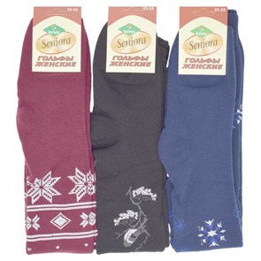 ЖГ-1 Гольфы женские SENIORA, шерсть, махровые, с рисунком