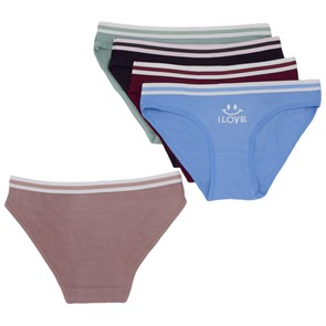 1585 Комплект женских трусов, слипы, хлопок, однотонные