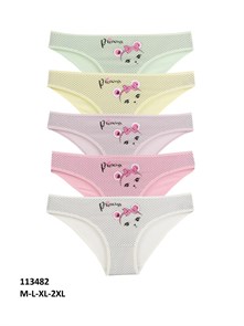 113482 Комплект женских трусов NICOLETTA, слипы, хлопок, с рисунком