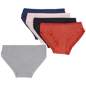 Т1241 Комплект женских трусов, слипы, хлопок, однотонные, с кружевом по ноге