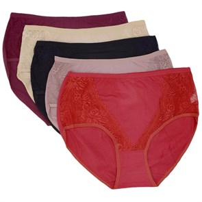 8505 Комплект женских трусов, слипы, хлопок, с кружевом