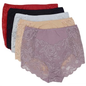 8059 Трусы женские AIYITU, слипы, хлопок, с кружевом, высокая посадка