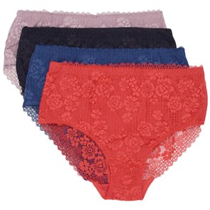 8104 Трусы женские AIYITU, слипы, хлопок, с кружевом, высокая посадка