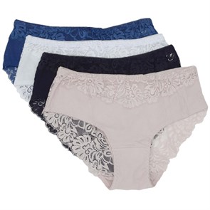 8100 Трусы женские AIYITU, слипы, хлопок, с кружевом, высокая посадка