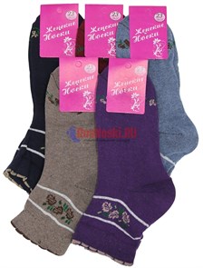 В 05 Носки женские ТИЛИ, лён, с рисунком