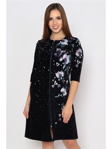 Халат женский MARGO, &amp;quot;Дева&amp;quot;, кулирка, на молнии, с принтом