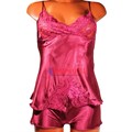 499 Комплект женский MARBIN LINGERIE, майка и шорты, шёлк, с кружевом - фото 383309