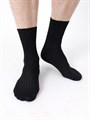M-10 Носки мужские КАРАВАН, бамбук, чёрные, однотонные, в рубчик - фото 787342
