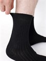 M-10 Носки мужские КАРАВАН, бамбук, чёрные, однотонные, в рубчик - фото 787351